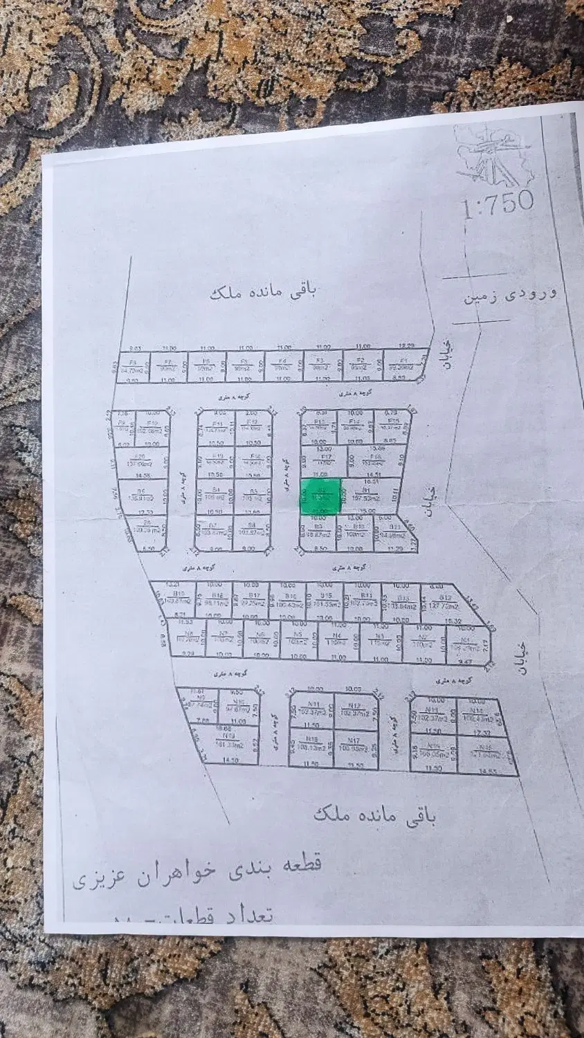 زمین فروشی در قایی برد قطعه بندی خواهران عزیزی