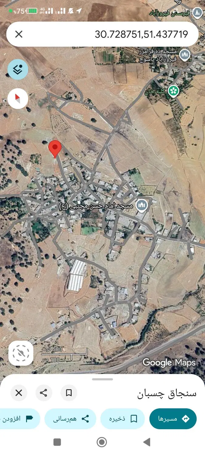 زمین روستای دره گرو فیروز آباد