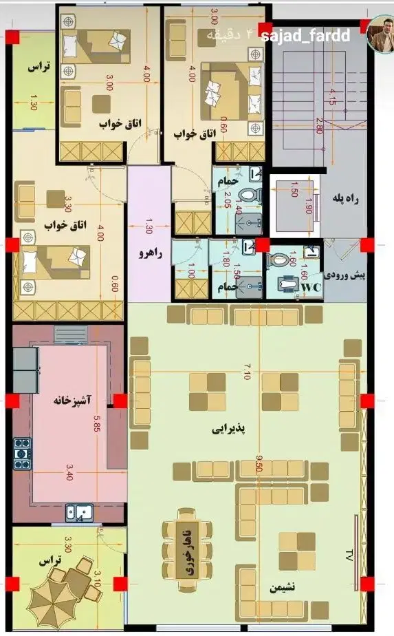 زمین ۲۱۲متری