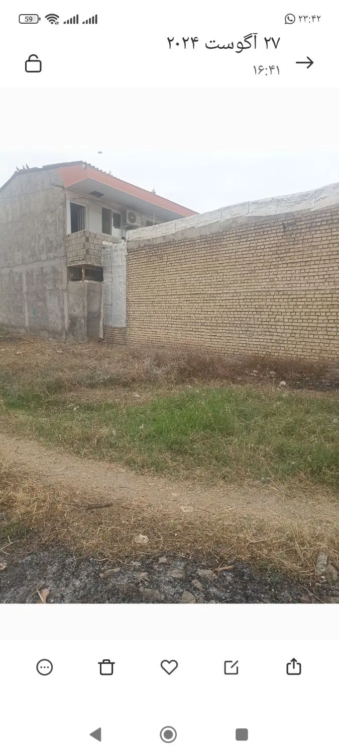 فروش زمین مسکونی دوقطعه پشت به پشت 100مترب
