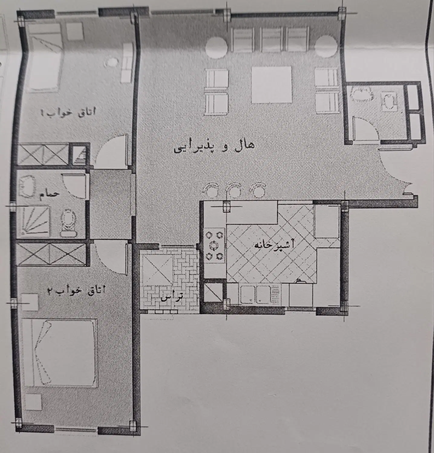 اپارتمان دو خوابه اندیشه آزادشهر