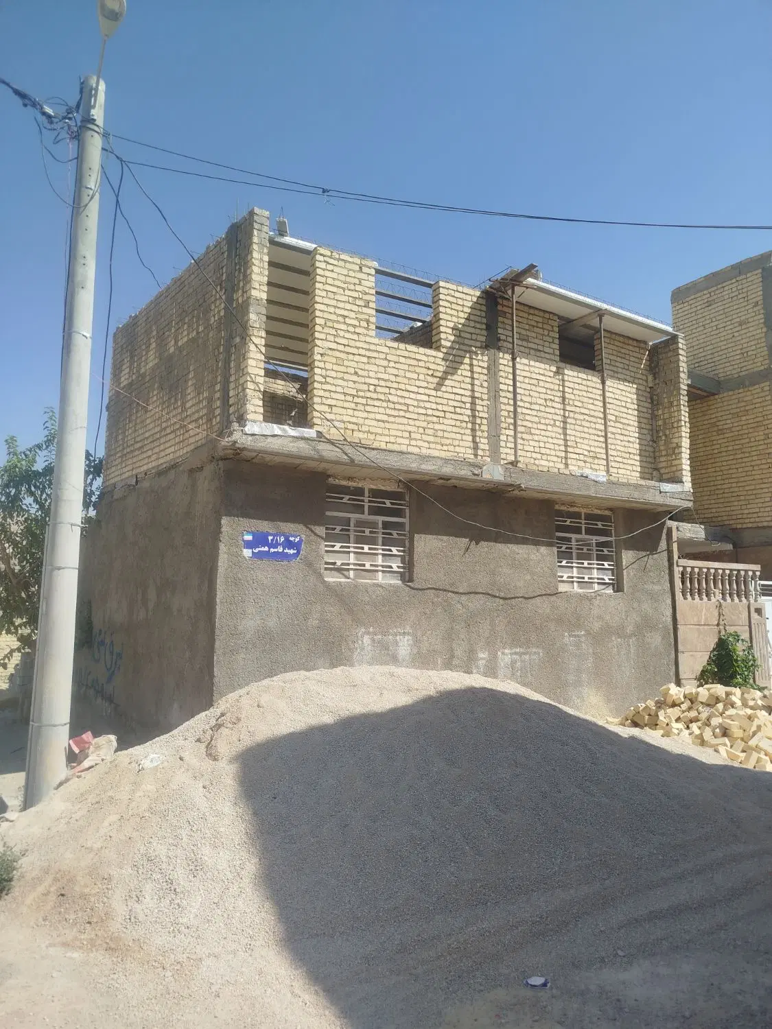 اسکلت طبقه دوم کوچه دهیاری