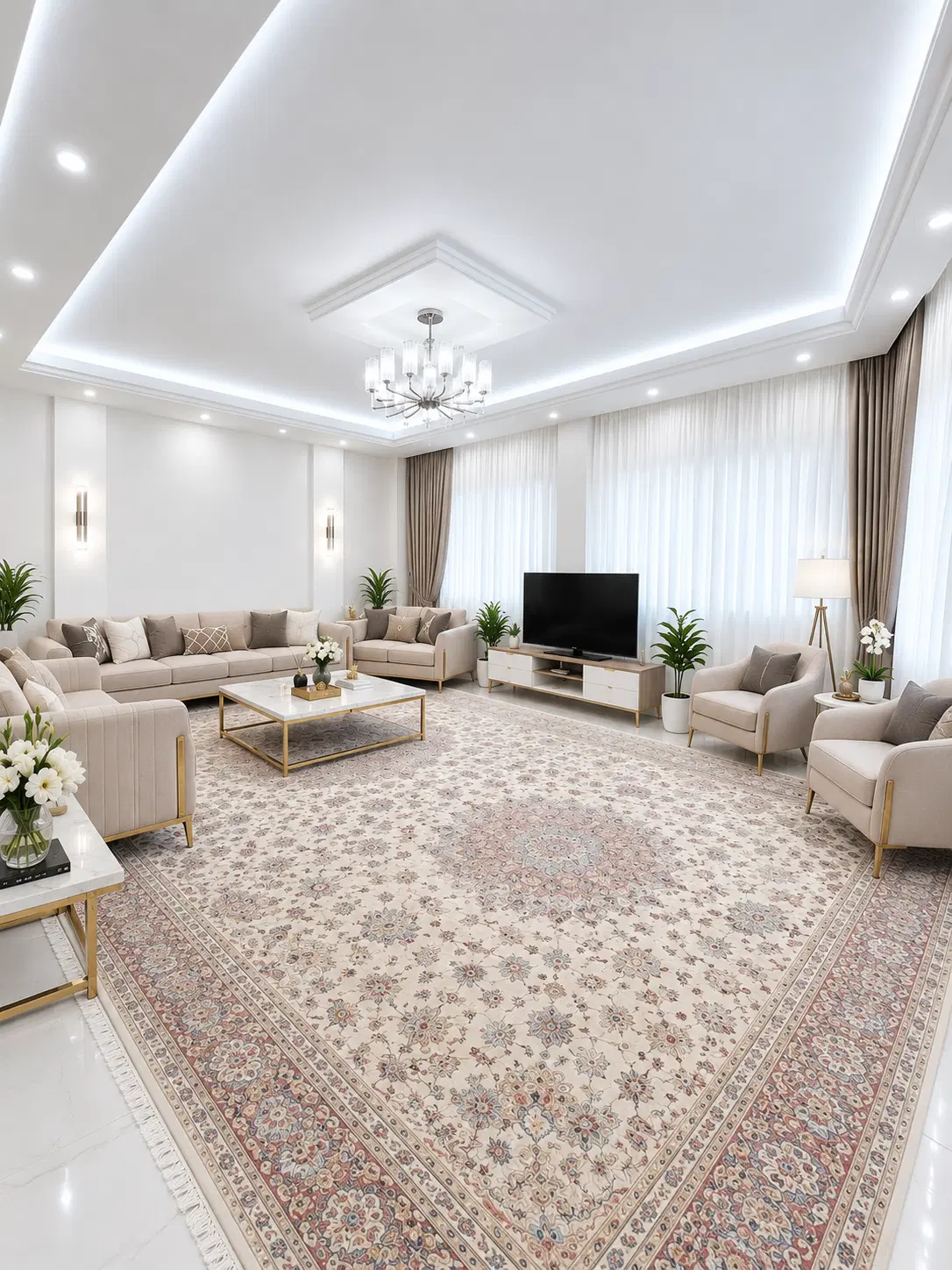 آپارتمان بزرگ سه نبش غرق در نور