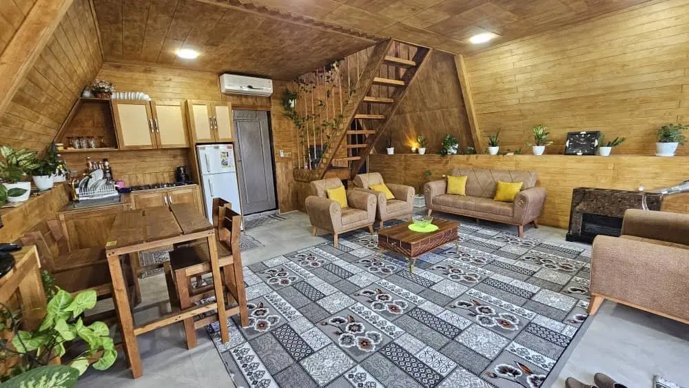 اجاره کلبه سوییسی دو‌خواب جکوزی دار ماسال کد ترنگ