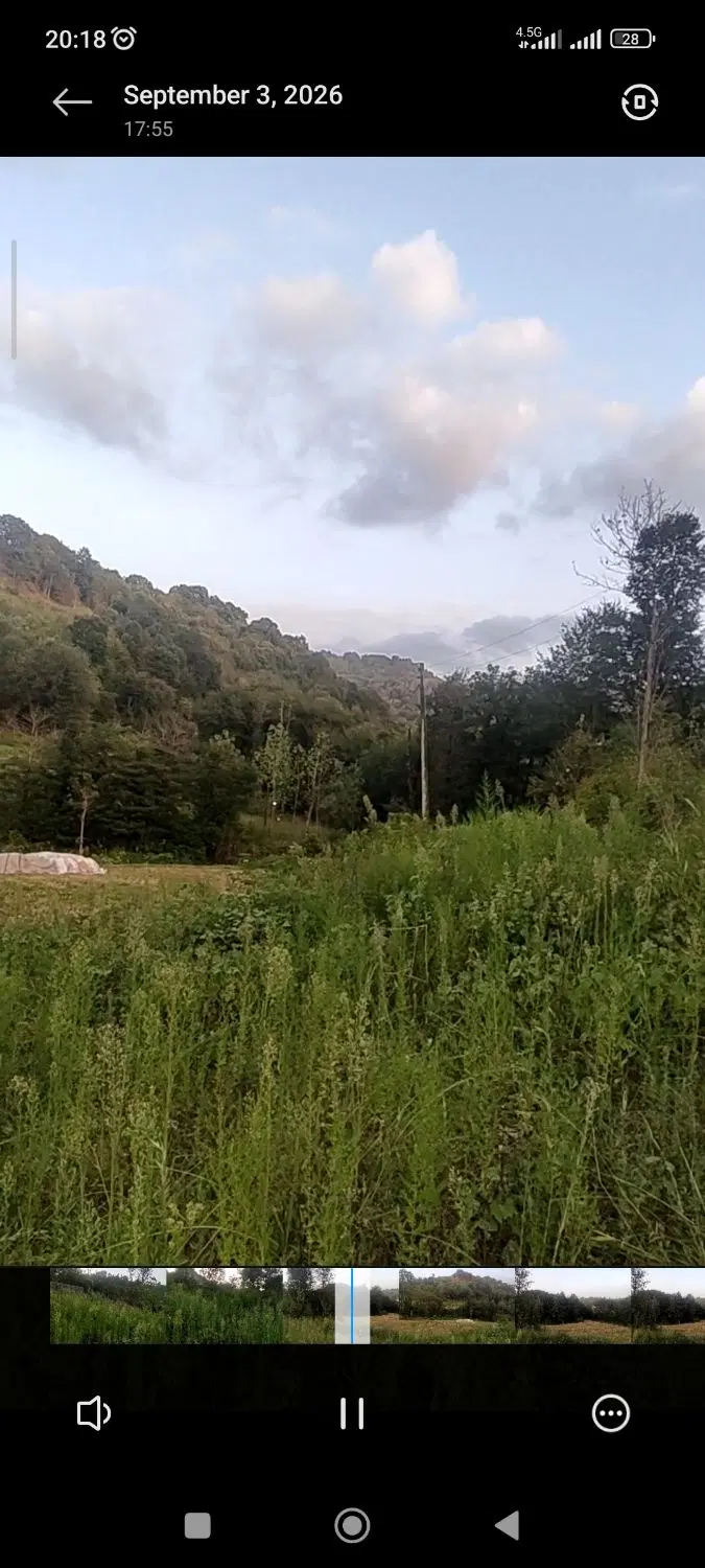 زمین ۶۴۴ متر ،بر ۲۶ متر مناسب ویلاسازی