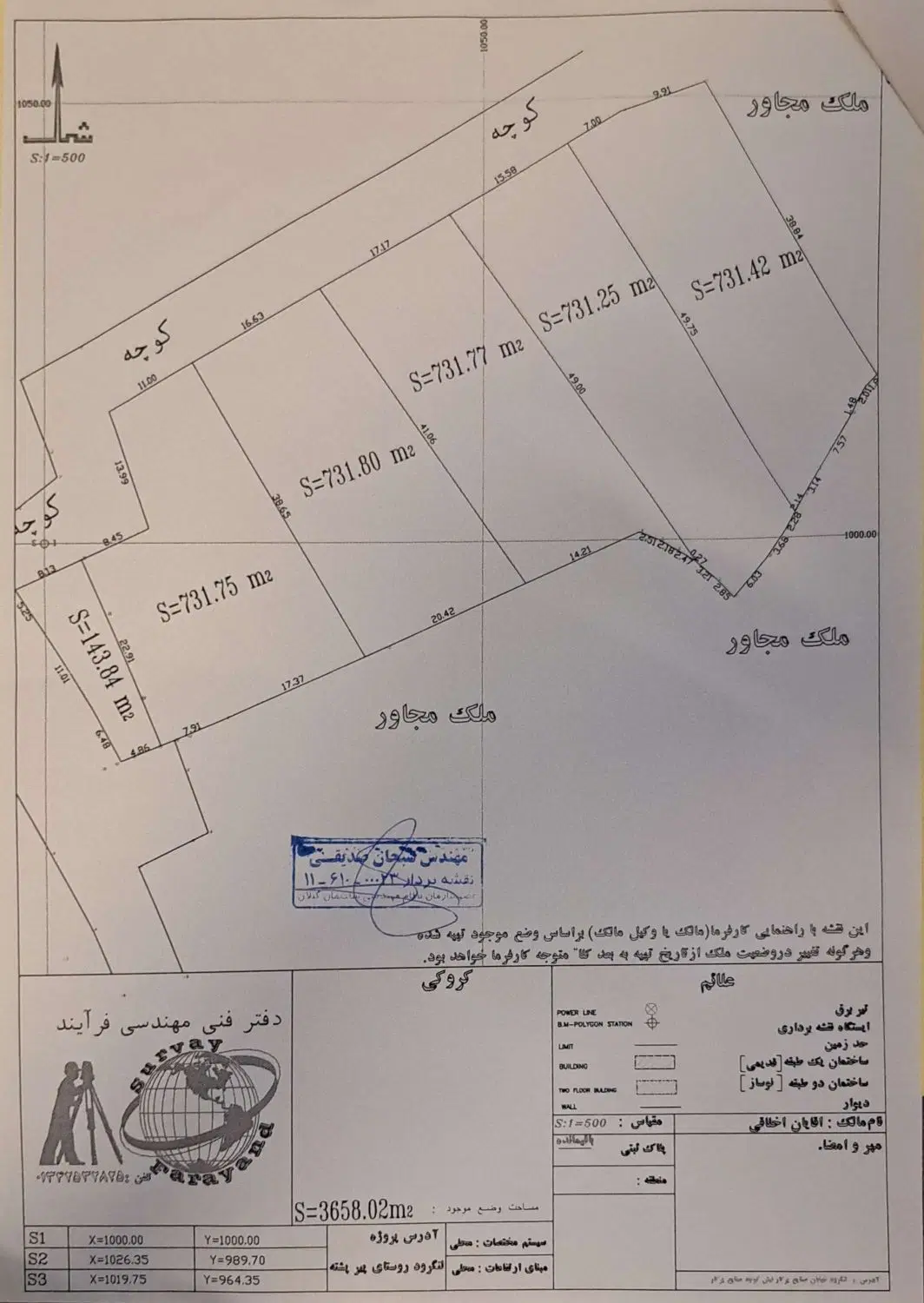 فروش زمین ۷۳۲ متری در چمخاله لنگرود