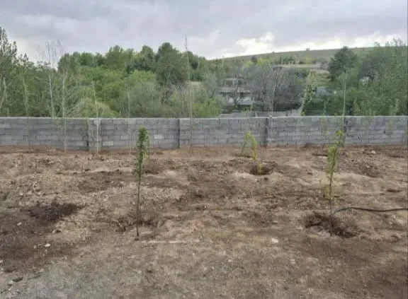 باغچه چهاردیواری ۵۰۰ متری روستای هیو