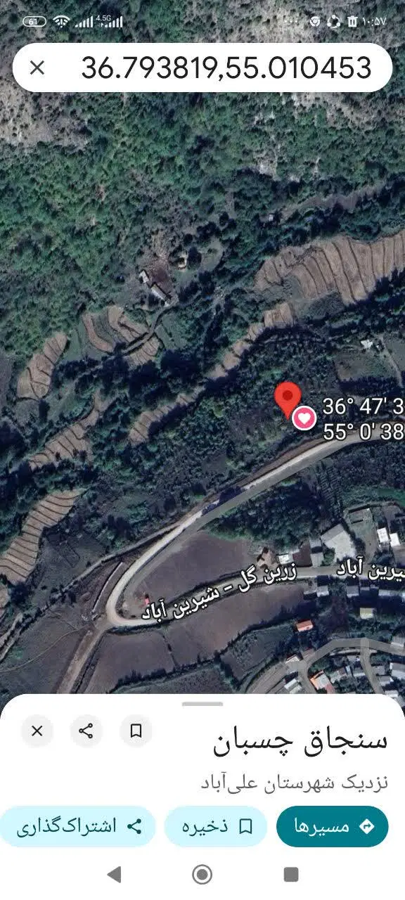 زمین فروشی روستای ییلاقی شیرین آباد (دهنه زرین‌گل)