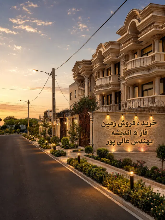 عالی پور_فاز۵ اندیشه زمین۲۰۸متر_جنوبی_دارای جواز