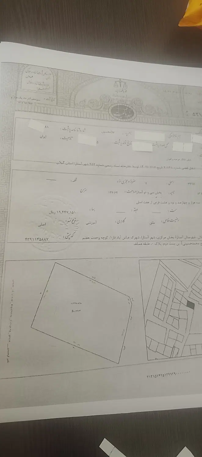 زمین مسکونی و ویلایی باسندششدانگ مسکونی