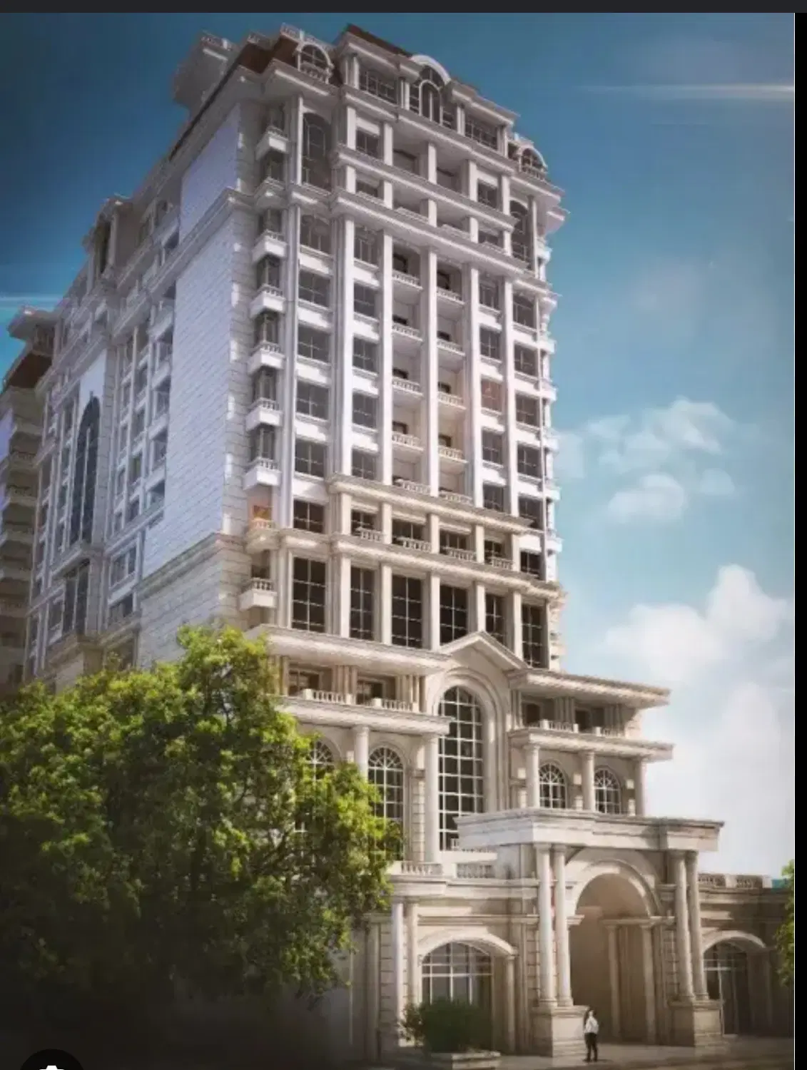 زمین تجاری اداری ۱۷۵۰ متری عرض ۵۵ متر