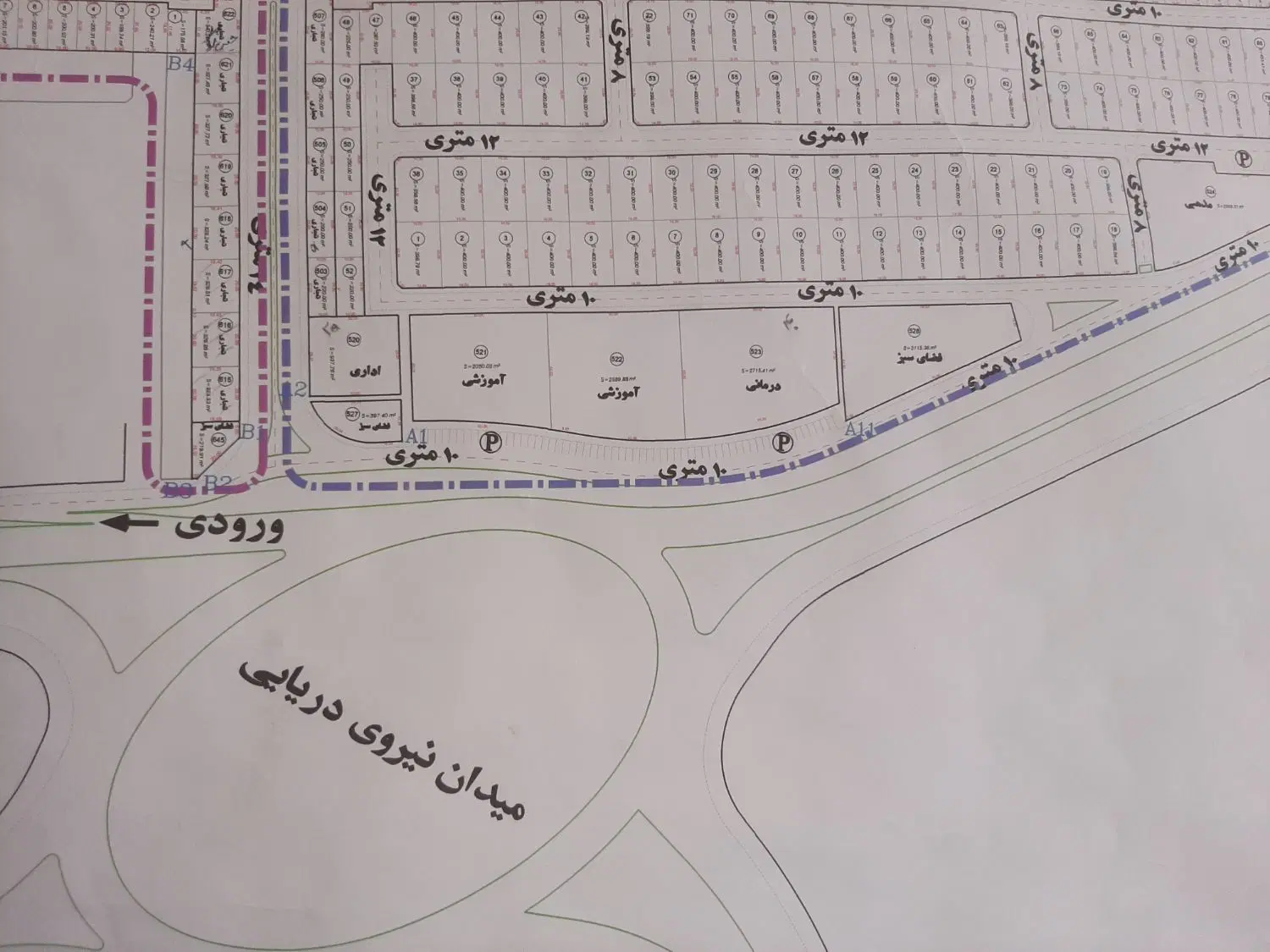 ۳۰۰ متر زمین کنار میدان کشتی چسپیده به فاز۱