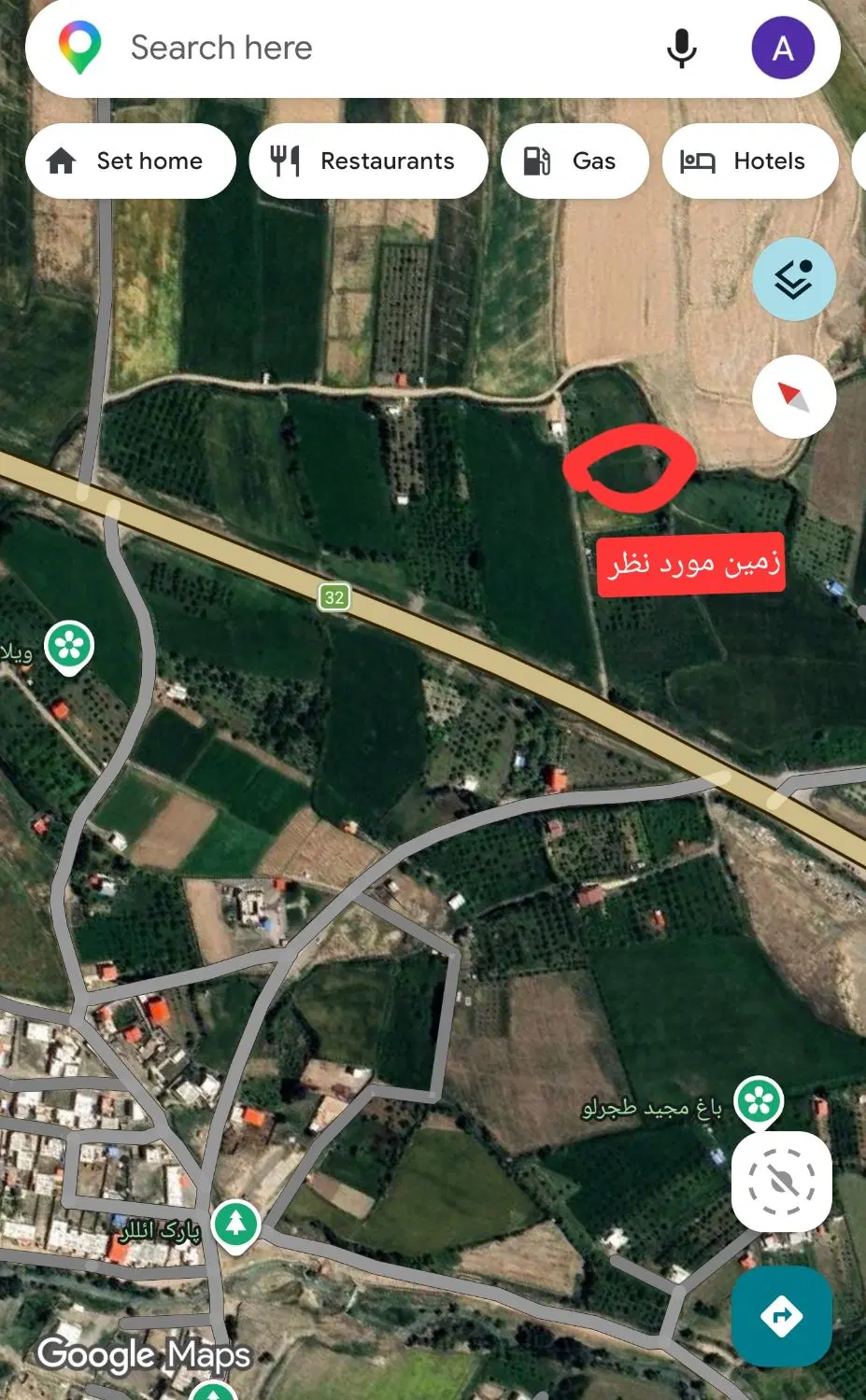 زمین باغ روستای رند بهترین لوکیشن
