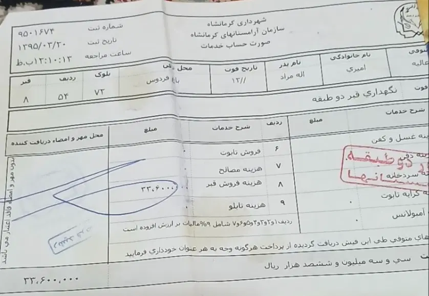 یک قطعه قبر دو طبقه