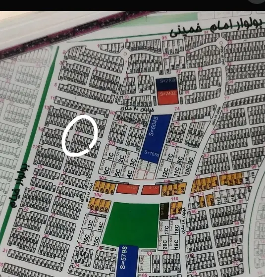 ۲۵۰ متر زمین مسکونی محله ۱۲ فاز ۱