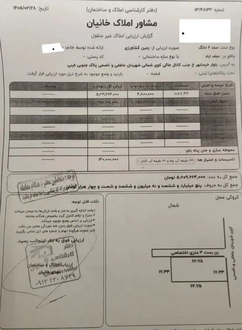 زمین باغ فروشی دو بر