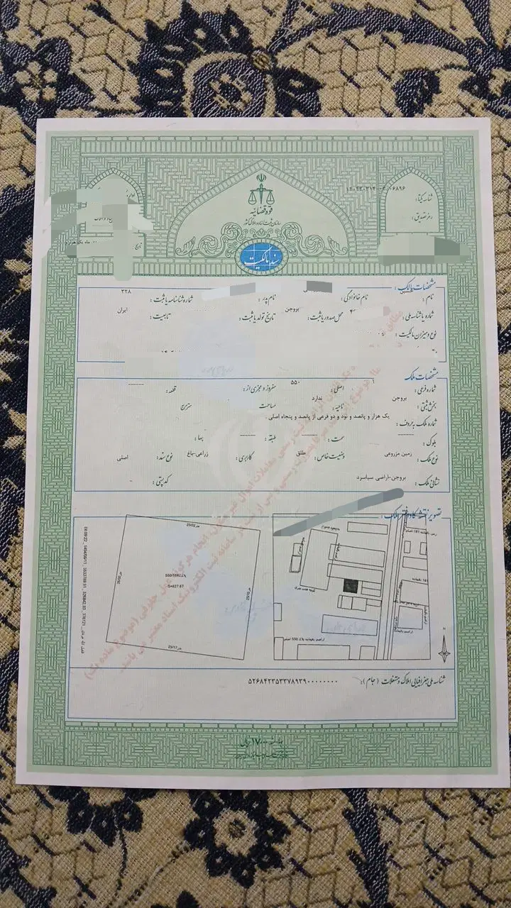 زمین باغی تک برگ سند
