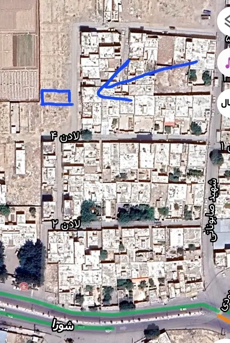 ۱۶۴ متر زمین مسکونی انتهای کوچه لادن ۴