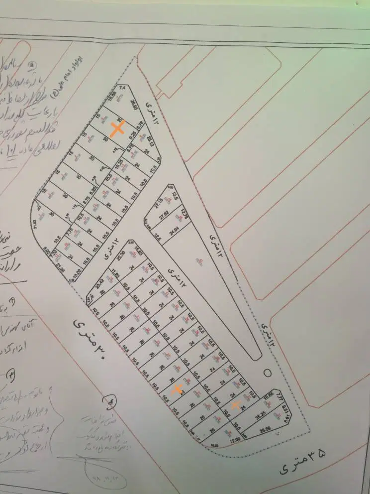 سه قطعه زمین دوتا در فرعی یکی برو شصت متری تجاری