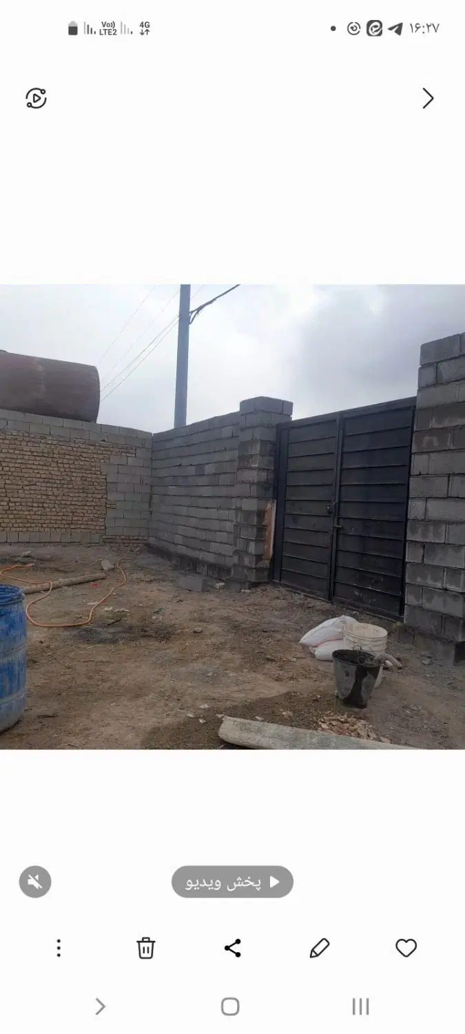 زمین دور دیوار ۱۸۶متر سر دو نبش، روستای گرمه