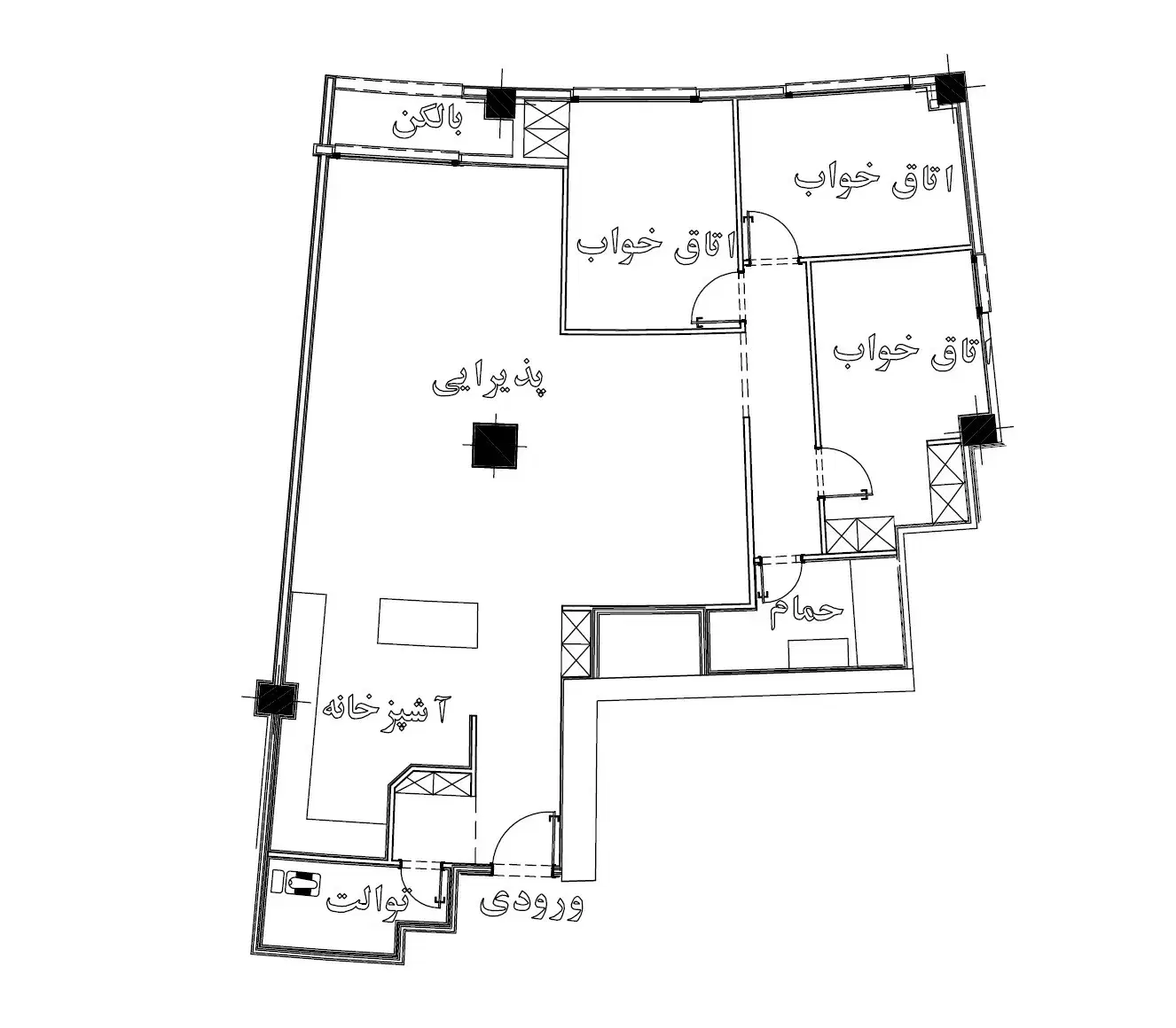 اجاره 144 متر 3 خواب برج B5 همراه شهر