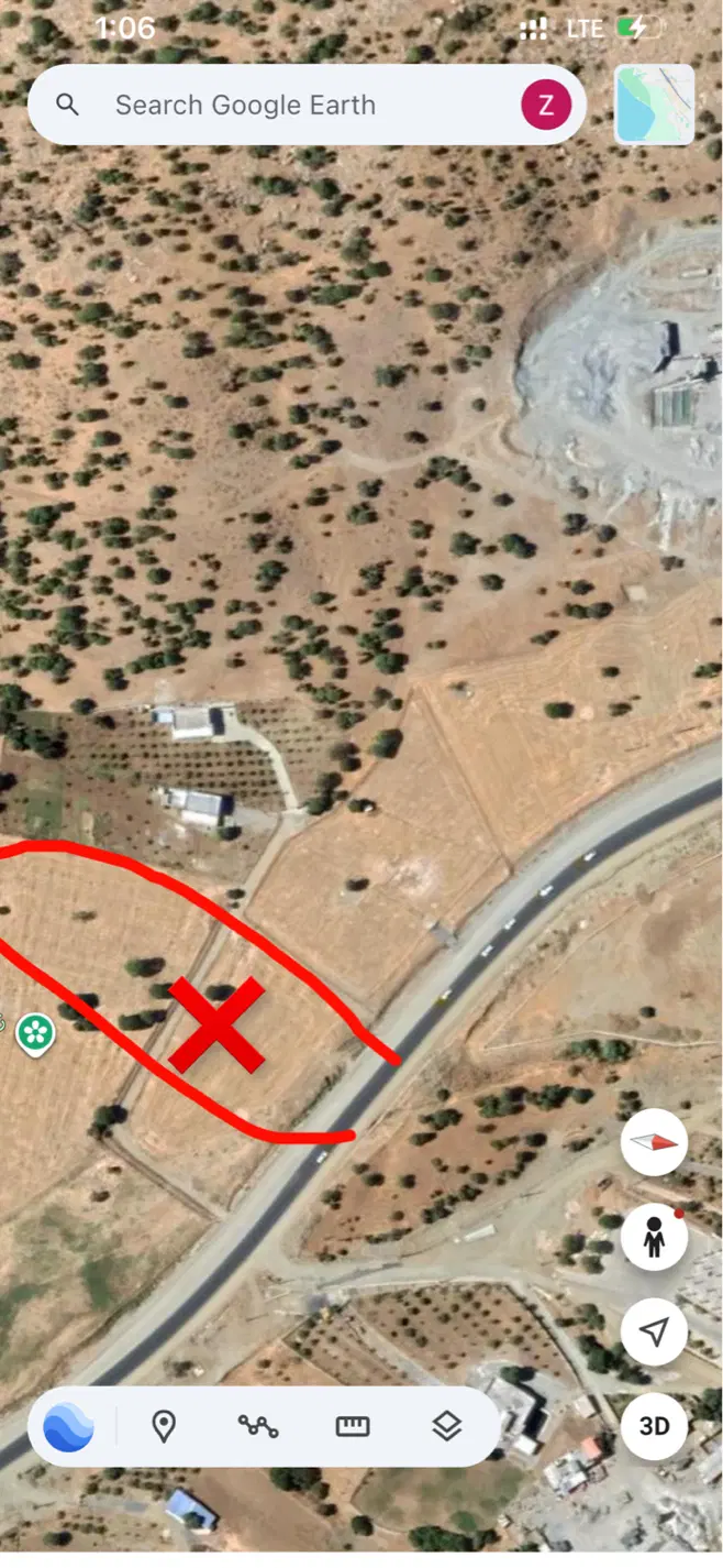 ۳۰۰۰متر زمین خام کشاورزی فاصله ۵۰۰متری از شهر بانه