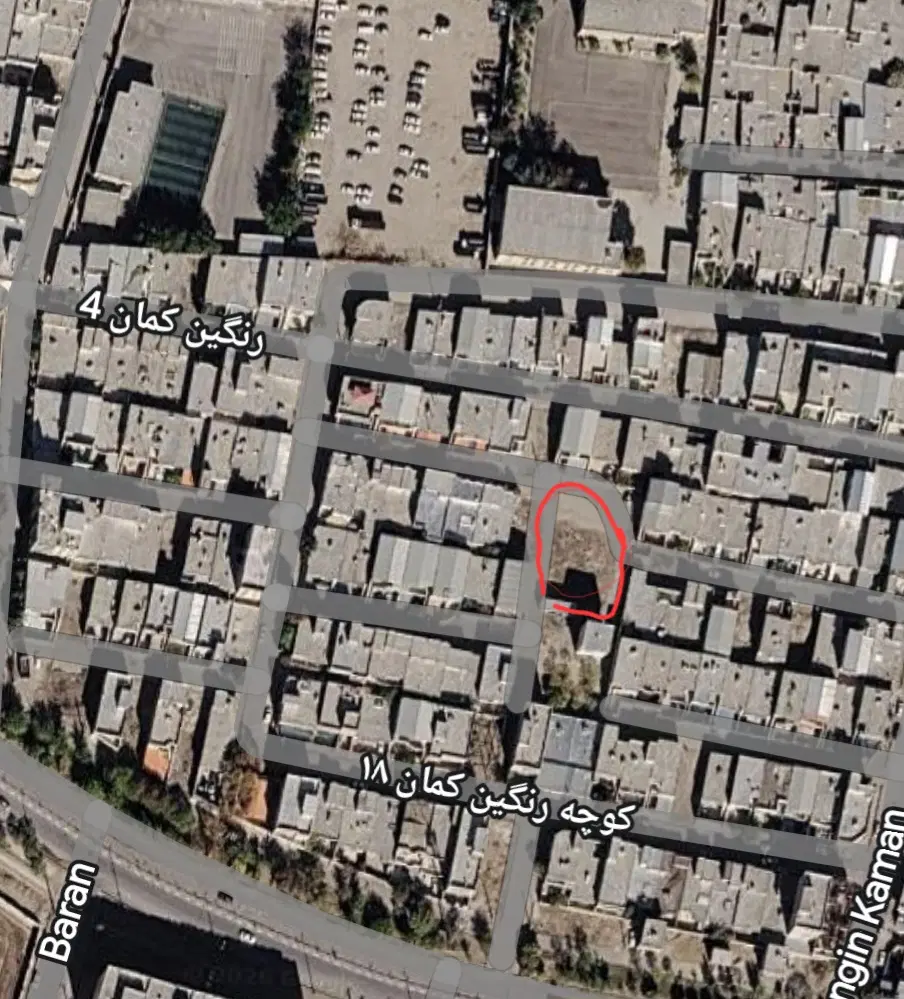 زمین۳۸۸متری سه نبش در رنگین کمان