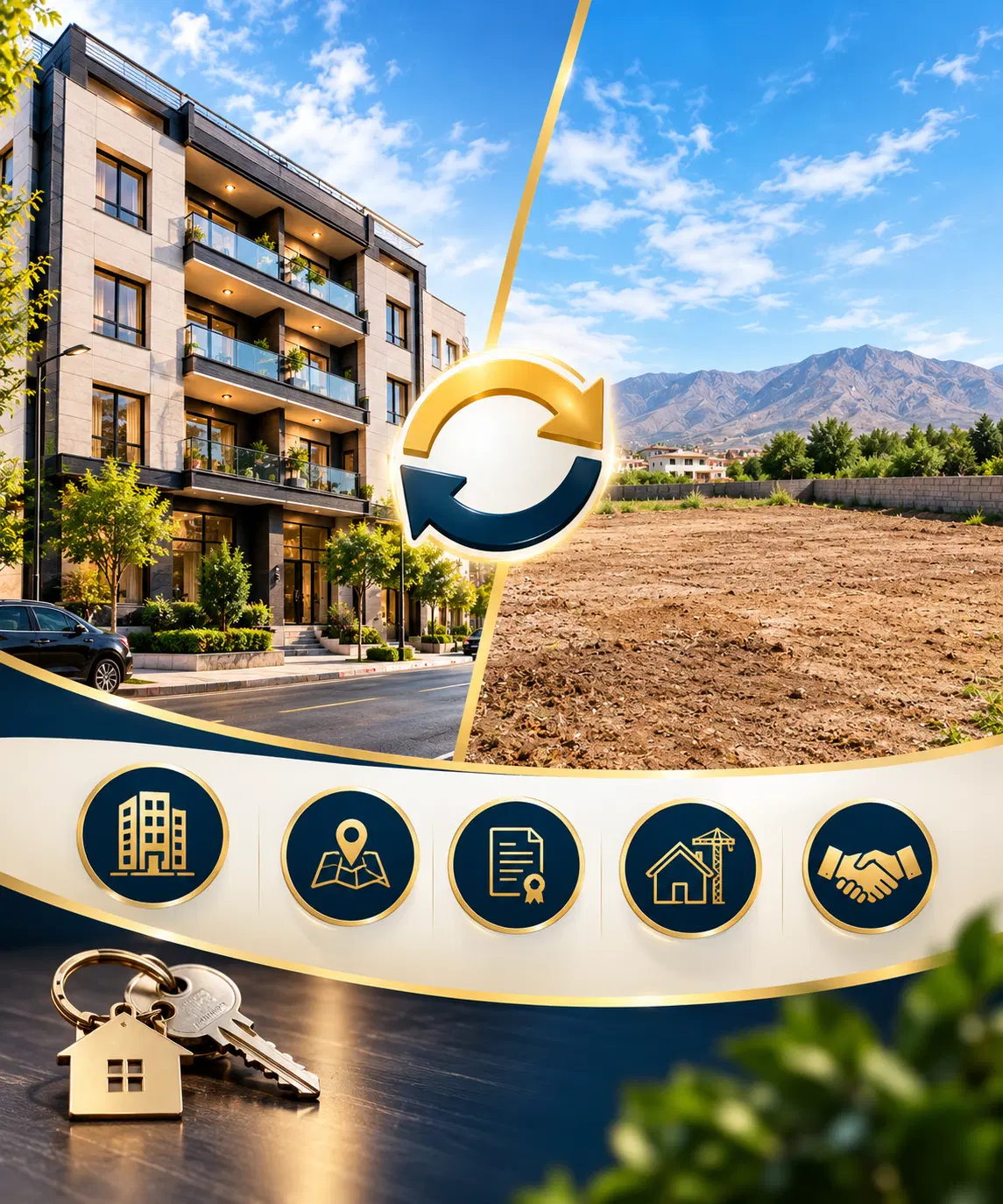 تهاتر اپارتمان در خیابان مطهری با زمین