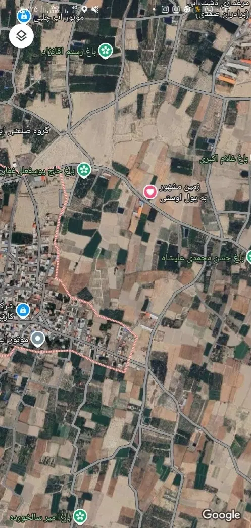 ۲۲۷۰ متر زمین به همراه یک ساعت و نیم آب کشاورزی