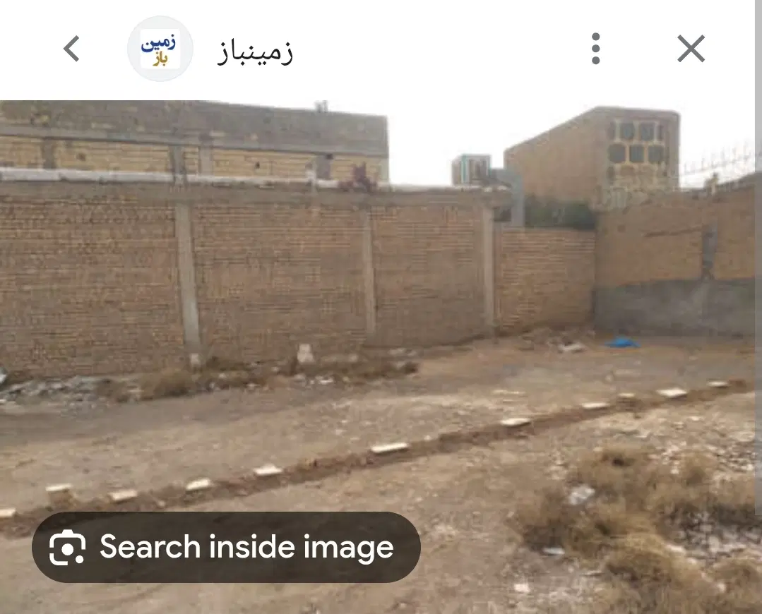 زمین مسکونی به ابعاد ۲۰×۶