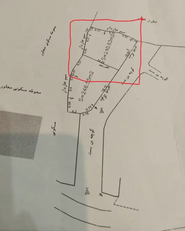 زمین مسکونی 240متری
