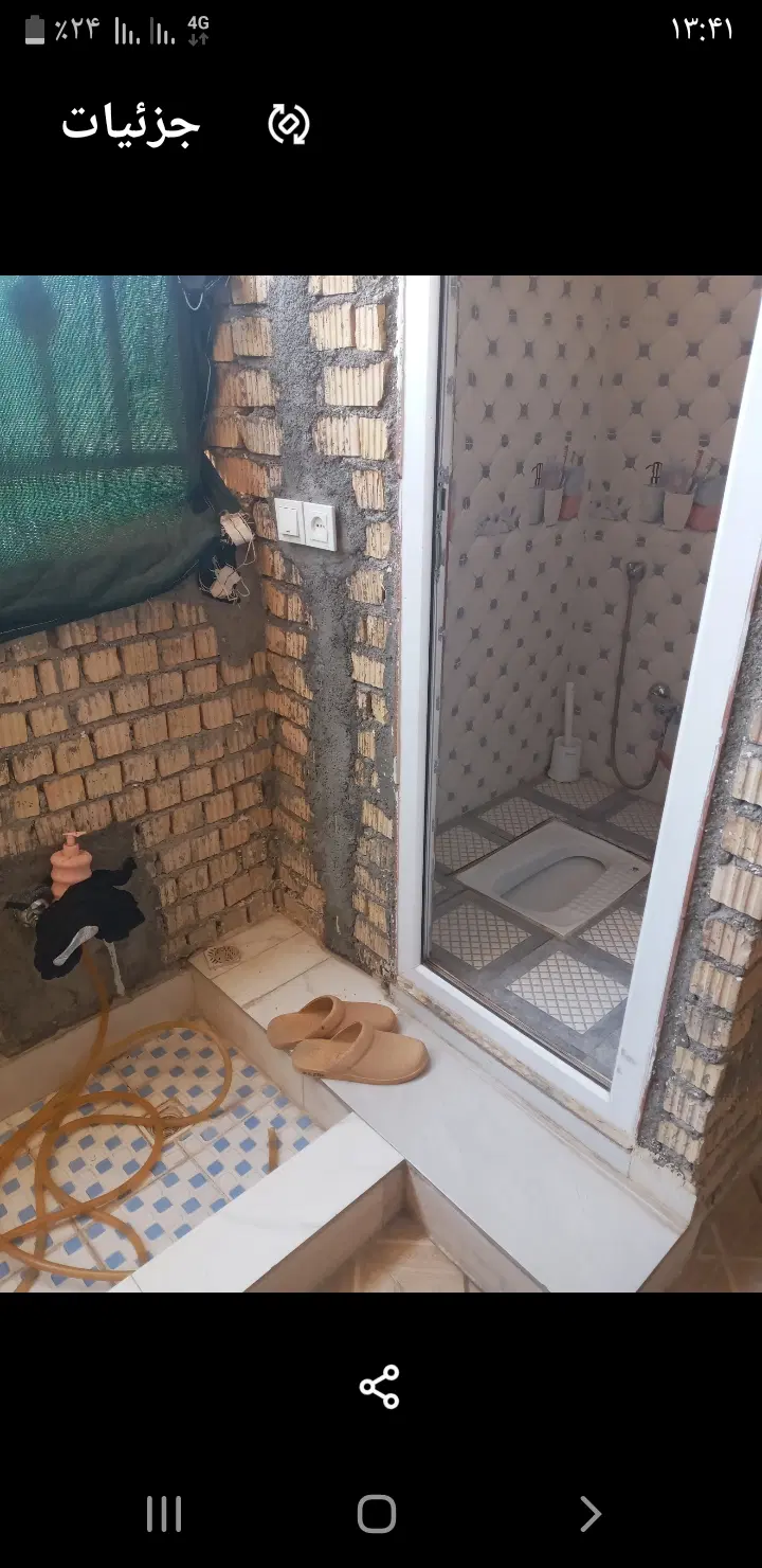 خانه نوساز ، طبقه، بالا.  کوی پاسدارن کوچه اخر