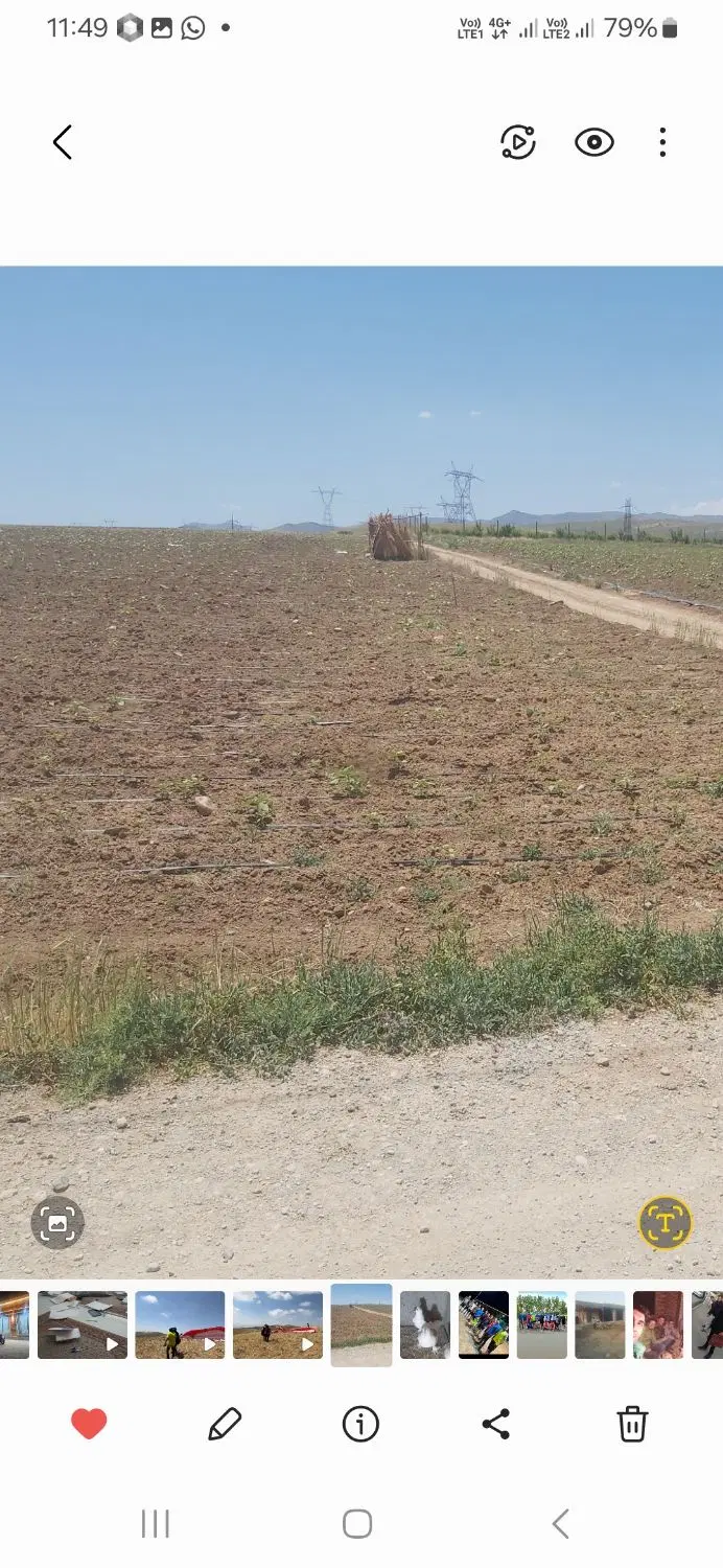زمین زراعی ۷طناب دارای ۲۱ ساعت سهم آب جاده سنتو