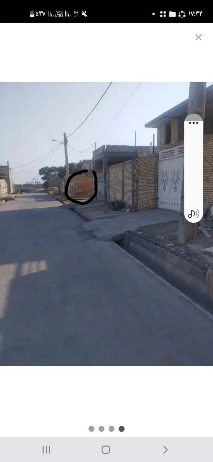 زمین به متراژ ۱۴۲ عرض ۸،۵وطول۱۸متر