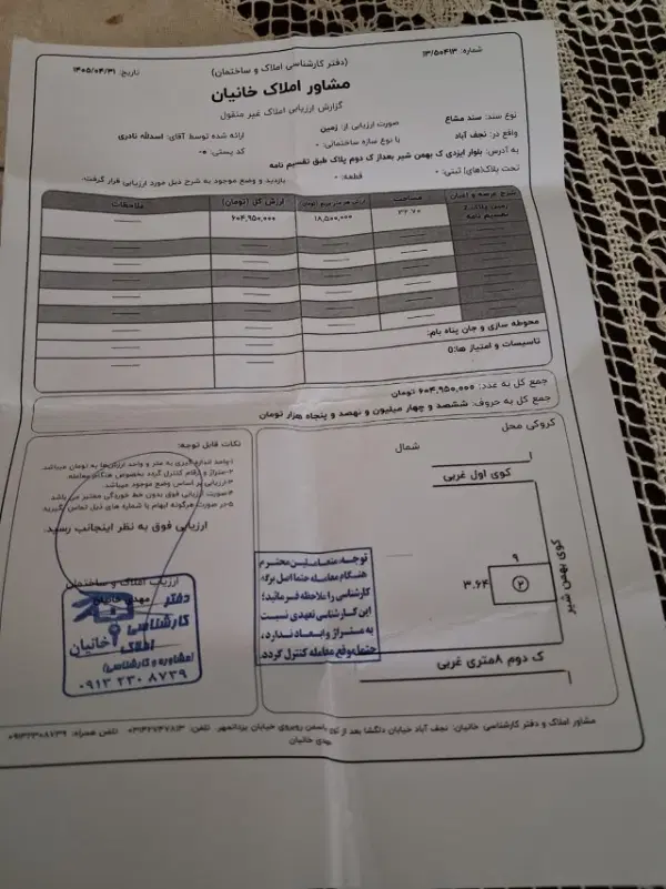 زمین تجاری نقلی و درجه یک