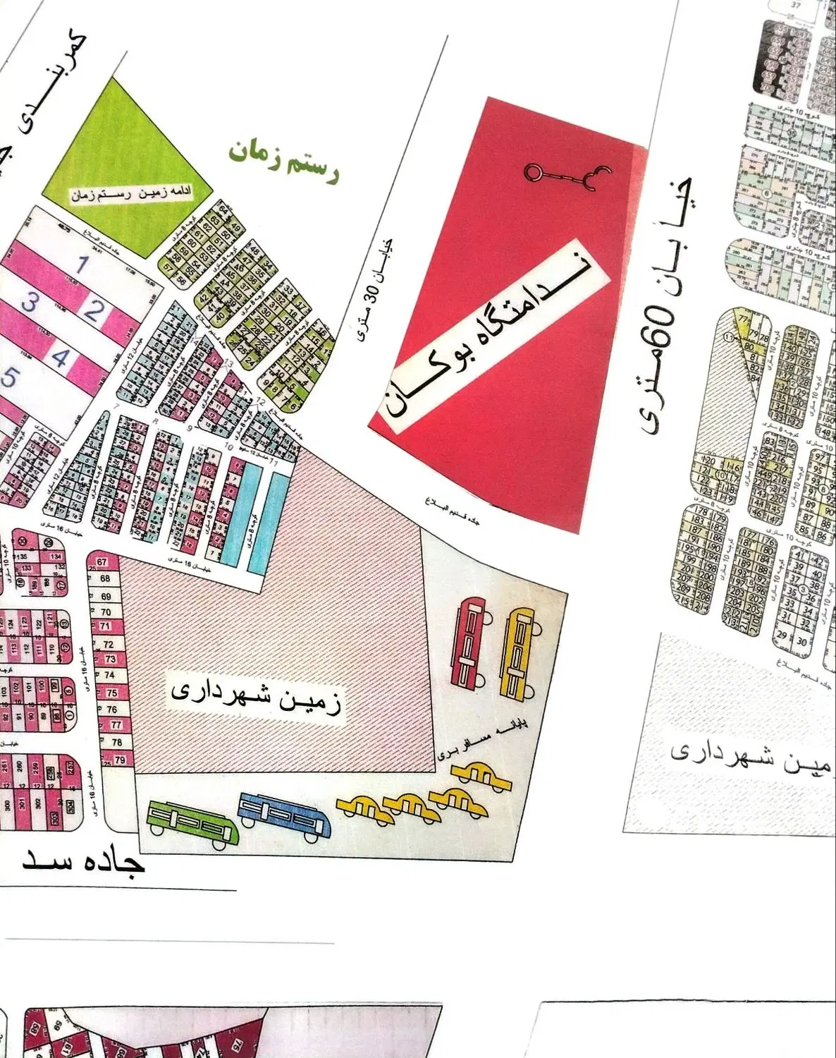 زمین مسکونی خیابان 30متری جاده سد