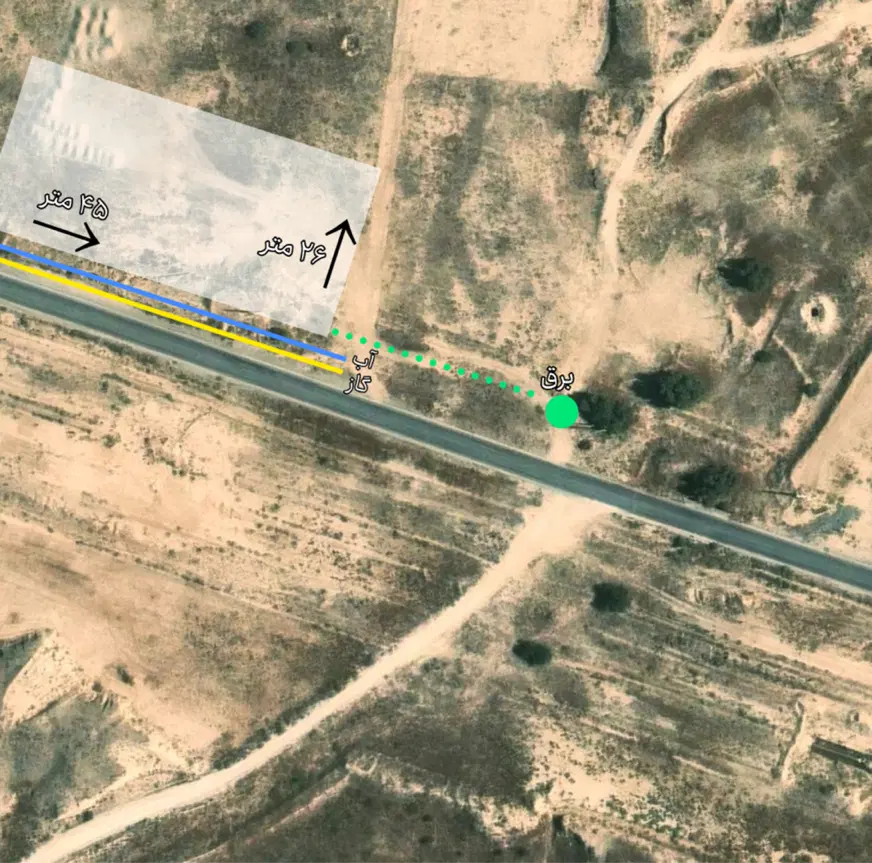 زمین ۱،۲۰۰ متر سر جاده اصلی