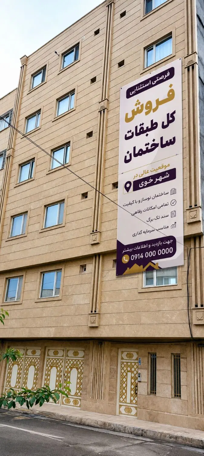فروش ساختمان شخصی‌ساز با ۱۱۵۴ متر زیربنا آ.غ خوی