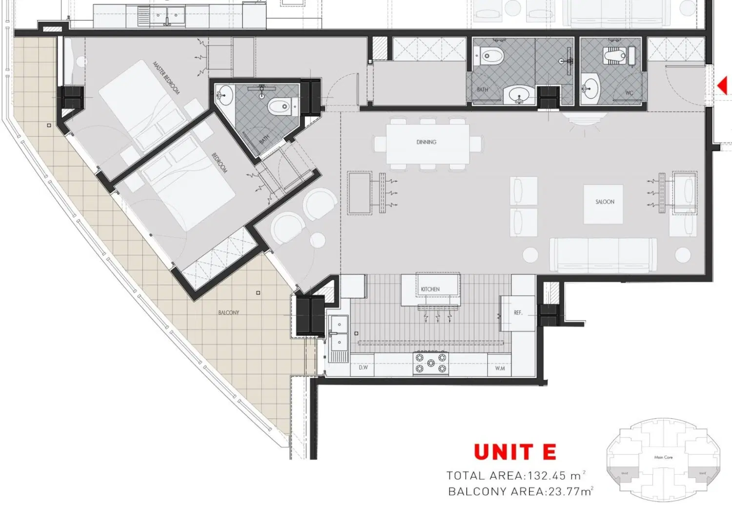 132متر برج نارنج 8 _جنوب شرقی _ کلیدنخورده نوساز