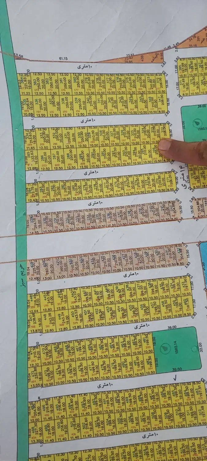زمین مسکونی ۲۱۰ متری m3 بلوار استوار گل یخ