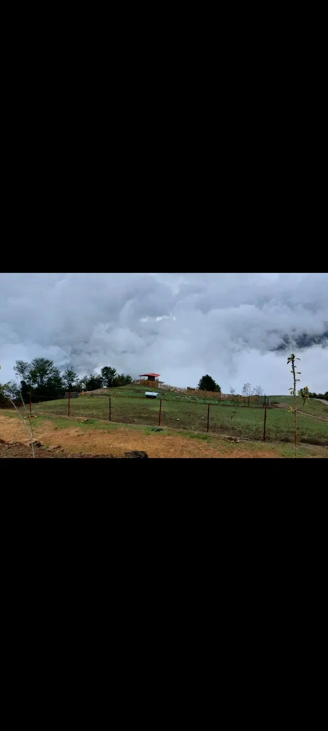 زمین باغی  روستای توریستی پاقلعه با ویوی ابدی