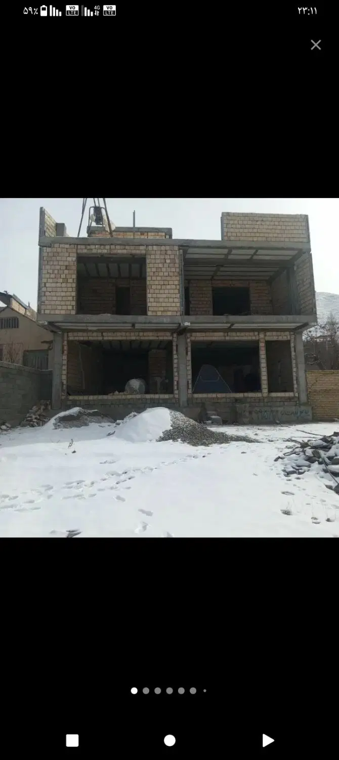 ویلا نیمه ساخته شده و تکمیل فروخته میشود