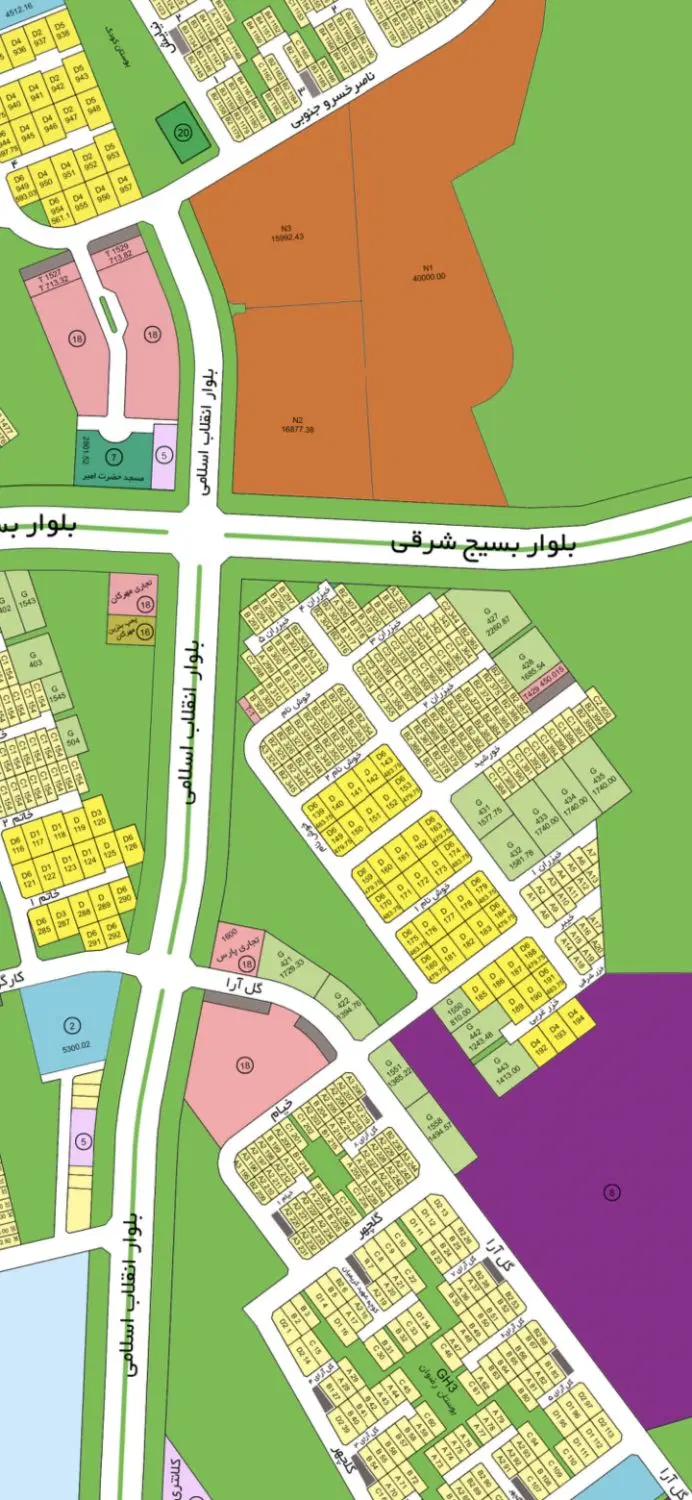 زمین فاز ۲ محله ۲ ویلایی  تاپ لوکیشن