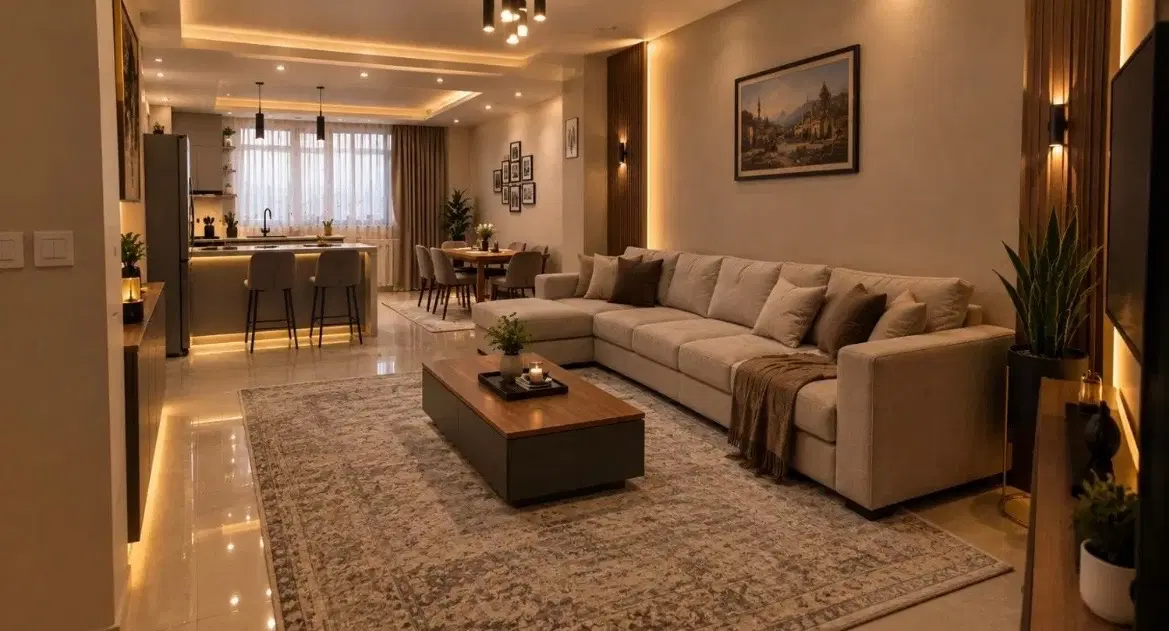 آپارتمان ۶۳ متری بسیار خوش نقشه تک واحدی