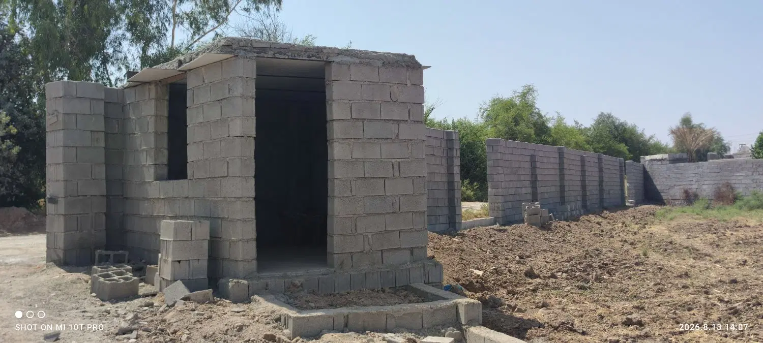 زمین باغچه۵۰۰متربابرق آب تصفیه وگازبنجعفر