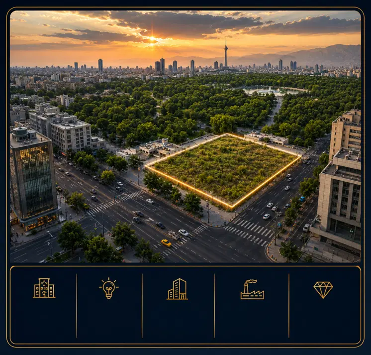 فروش زمین تجاری ـ اداری با ویوی ابدی پارک لاله